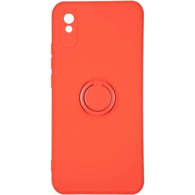 Купить силіконовий чохол soft silicone casevsmagnet ring для xiaomi redmi 9a - red онлайн