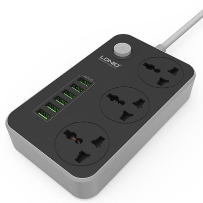 мережевий подовжувач ldnio sc3604 6usb 3.4a (чорний) 