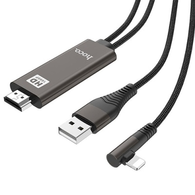 перехідник hoco ua14 lightning - hdmi 2m (чорний) 