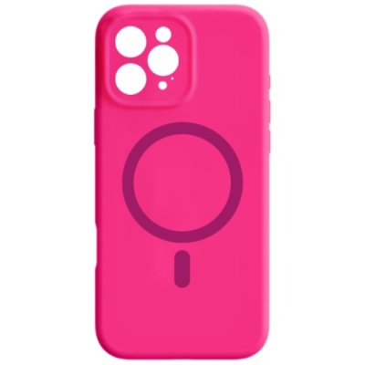 Купить чохол silicone case full camera with magsafe для apple iphone 16 pro (hot pink) онлайн