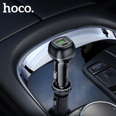 Автомобільний Зарядний Пристрій Hoco Z58A 1USB/1USB-C QC/PD48W + (Type-C - Type-C) (Чорний)