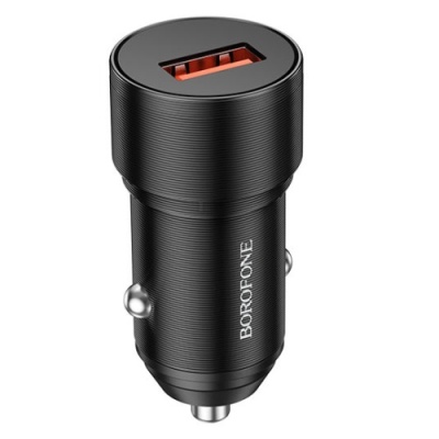 Автомобільний Зарядний Пристрій Borofone BZ19A Wisdom 1USB/18W/QC3.0 (Чорний)