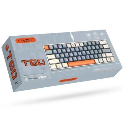 клавіатура провідна twolf t60 blue switch (синій/білий) 