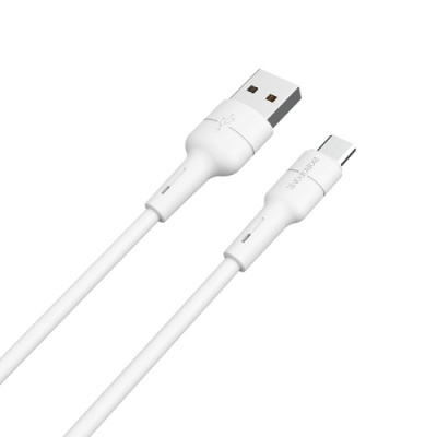 кабель borofone bx30 silicone usb - microusb 2.4a/1m (білий) 