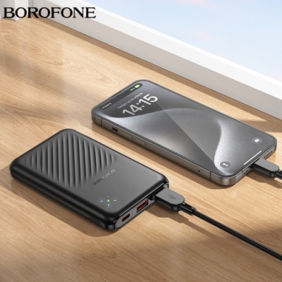 додаткова батарея power bank borofone bj30 starlight 22.5w+pd20w 10000 mah (чорний) 