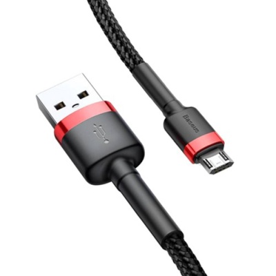 кабель baseus cafule usb - microusb 2.4a/1m (camklf-b91) (red-black) 