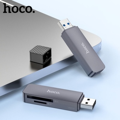 картрідер hoco hb45 spirit 2-in-1 usb2.0 (сірий) 