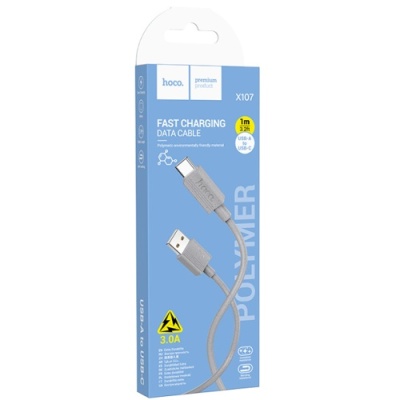 кабель hoco x107 usb - type-c 3.0a/1m (сірий) 