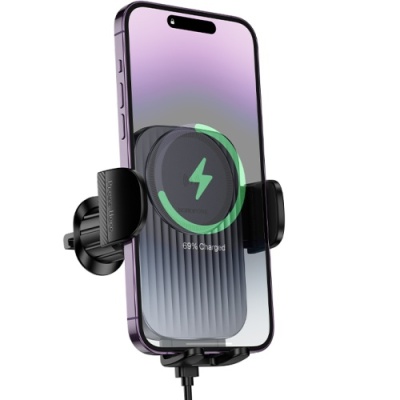 Автотримач Borofone BH221 Air Outlet Wireless Charger 15W (Black)