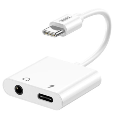перехідник remax rl-la11 remine type-c - 3.5mm aux + type-c (білий) 