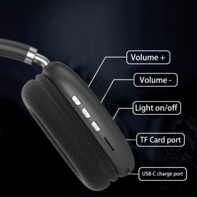 бездротові навушники накладні earldom et-bh102 bt5.0 wireless headset (чорний) 