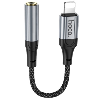 перехідник hoco ls36a lightning - aux (3.5mm) (сірий) 