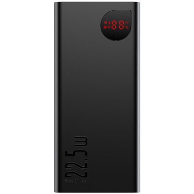 додаткова батарея power bank baseus ppad 000101 adaman metal qc 22.5w 20000 mah (чорний) 