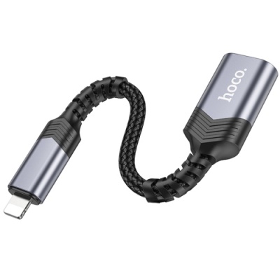 перехідник hoco ua24 lightning to usb 2.0 (сірий) 