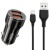 Автомобільний Зарядний Пристрій XO CC48 2USB/2.4A + (USB - Lightning) (Чорний)