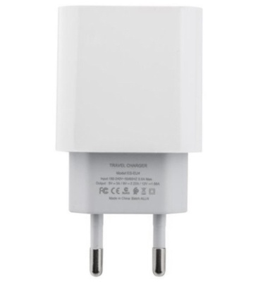 мережевий зарядний пристрій earldom es-kc23c-l 1type-c/18w/pd + (type-c - lightning) (білий) 