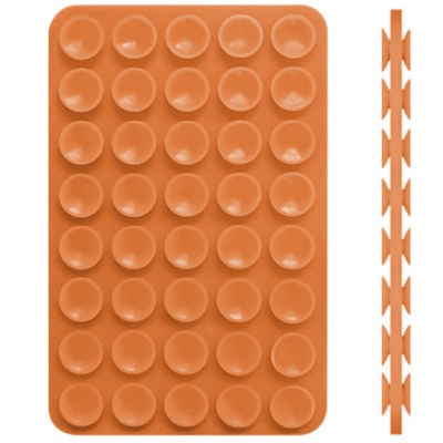 Купить силіконова тримач-присоска двостороння для телефону double side silicone (100*64мм) (помаранчевий) онлайн