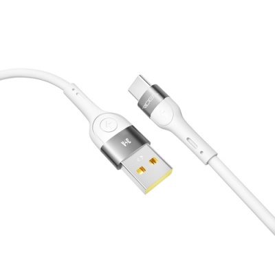 кабель ridea rc-xs51 x-silicone usb - type-c 3a 1.2m (бiлий) 