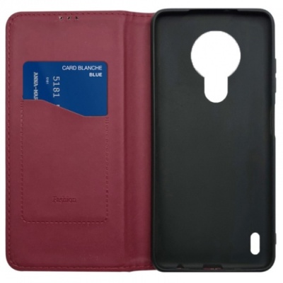 Купить чохол-книжка leather fold для nokia 1.4 (темно-червоний) онлайн