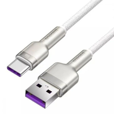 кабель baseus cafule metal usb - type-c 66w/2m (cakf000202) (white) 