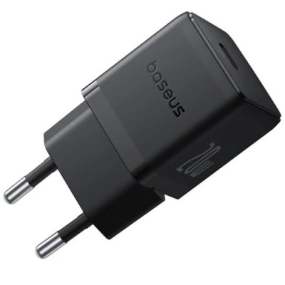 мережевий зарядний пристрій baseus palm fast charger (e0116401) 1type-c/20w/pd +(type-c - lightning 20w) (чорний) 