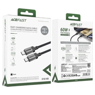 кабель acefast c12-03 type-c - type-c (1.2м) (чорний) 
