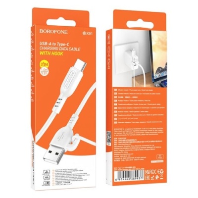 кабель borofone bx91 usb - type-c 3.0a/1m (білий) 