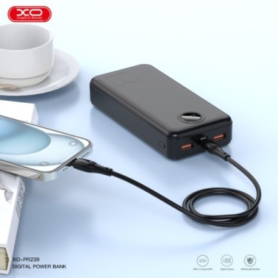 додаткова батарея power bank xo pr239 pd20w+qc22.5w 20000 mah (чорний) 
