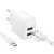 мережевий зарядний пристрій borofone bas41a 2usb/12w/2.4a + (usb - microusb) (білий) 