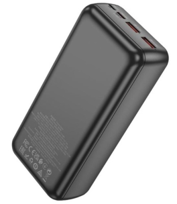 додаткова батарея power bank borofone bj38b power pd20w+qc3.0 22.5w 30000 mah (чорний) 
