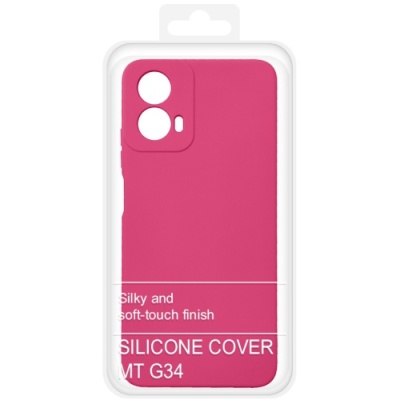 Купить силіконовий чохол soft silicone case для motorola g34 (малиновий) онлайн