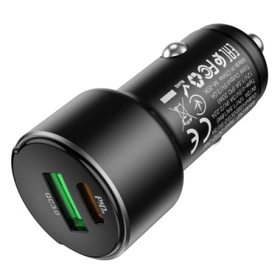 Автомобільний Зарядний Пристрій Hoco Z42 1USB/18W/QC3.0 + 1Type-C/20W/PD (Чорний)
