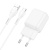 мережевий зарядний пристрій hoco c96a 1usb/2.1a + (usb - type-c) (білий) 