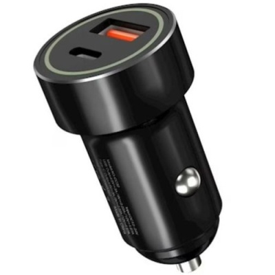 Автомобільний зарядний пристрій XO CC32 1USB/20W/QC3.0 + 1Type-C/20W/PD Black