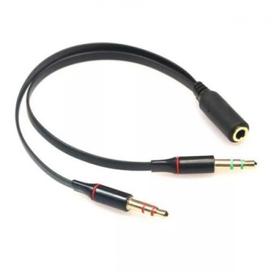 розгалужувач аудіо виходу 3,5mm famale for pc (чорний) 