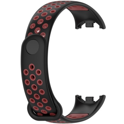 ремінець для xiaomi mi band 8/9/10 (sport) black/red 