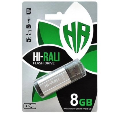 usb флеш-накопичувач hi-rali stark 8gb (сталевий) 