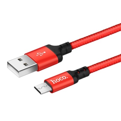 кабель hoco x14 times speed usb - microusb 2.4a/1m (червоно-чорний) 