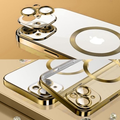 Купить чохол tpu metallic full camera with magsafe для apple iphone 13 (gold) онлайн