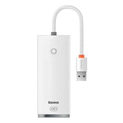 usb hub baseus lite series 4-port (usb-a to usb 3.0*4) (wkqx030002) 25cm white 