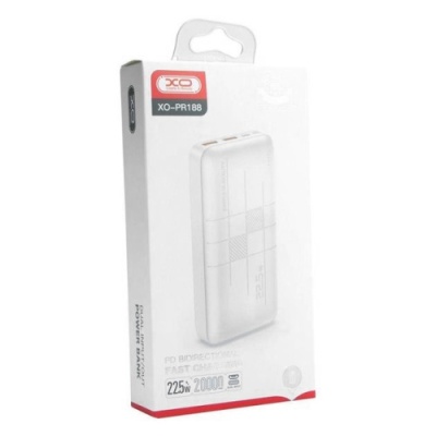 додаткова батарея power bank xo pr188 pd20w+qc22.5w 20000 mah (білий) 