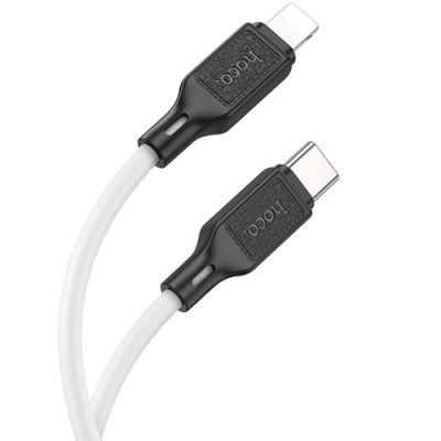 кабель hoco x90 cool silicone (pd) type-c - lightning 20w 3a/1m (білий) 