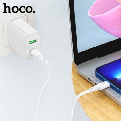 кабель hoco x93 force pd20w type-c - lightning 2m (бiлий) 