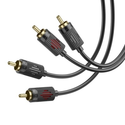 кабель hoco upa29 2*rca to 2*rca 1.5m (чорний) 