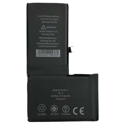 акумулятор alpha-c extra для iphone x (2716mah)
