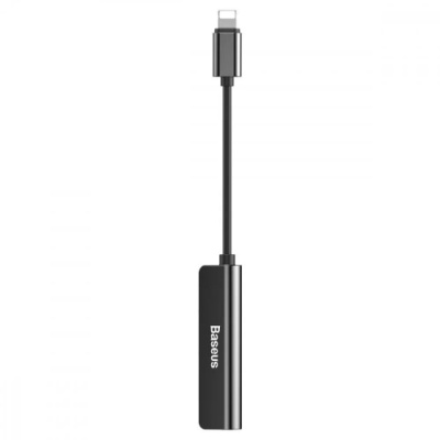 перехідник baseus l52 lightning to 2xlightning + 3.5mm (call52-01) (black) 