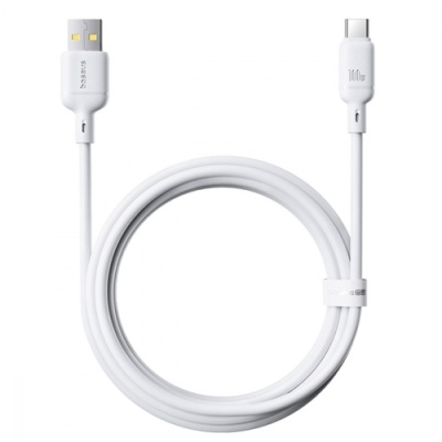 кабель baseus silky series fast charging usb - type-c 100w/1m (p10377703213-00) (white) 