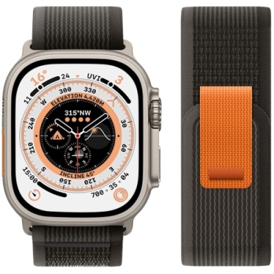 ремінець hoco wa14 для apple watch 1-11/ultra (42/44/45/49mm) (black with gray) 
