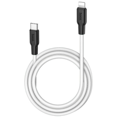 кабель hoco x21 plus silicone (pd) type-c - lightning 20w/3.0a/1m (чорно-білий) 