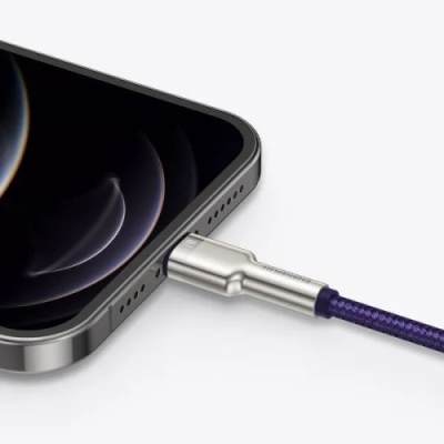 кабель baseus cafule metal usb - lightning 2.4a/1m (caljk-a05) (purple) 